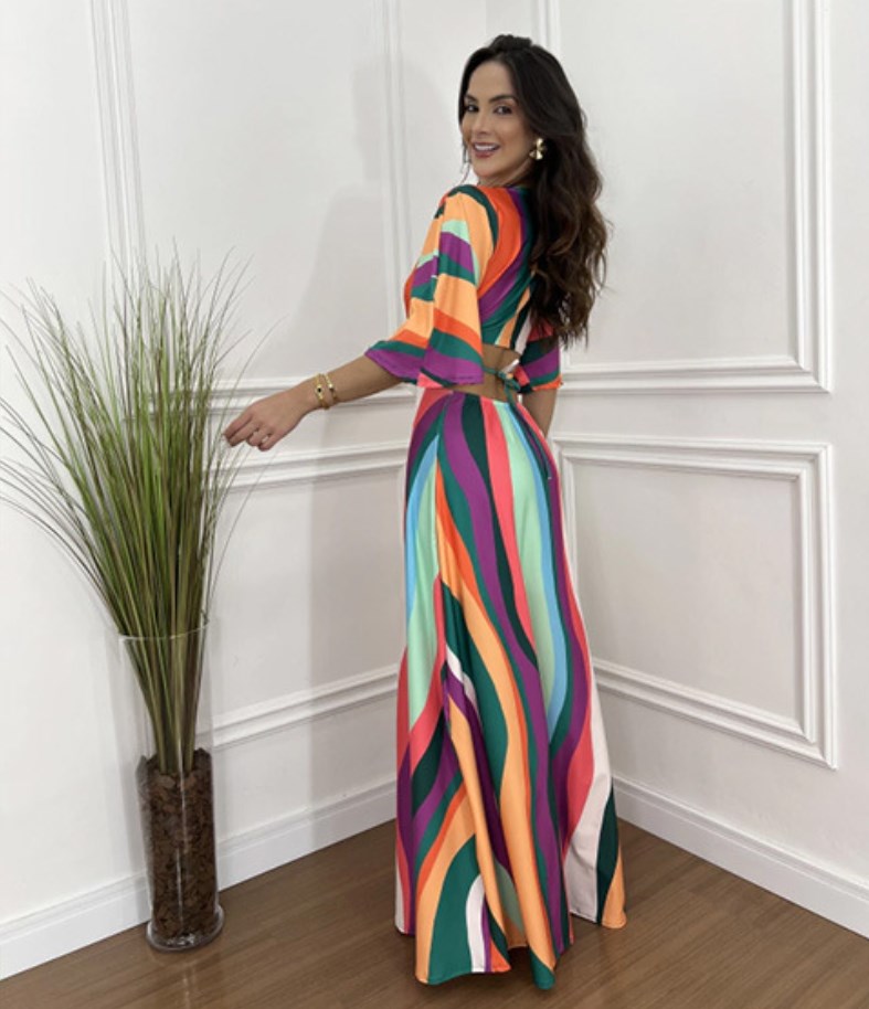 El Sol Stripe Maxi Dress