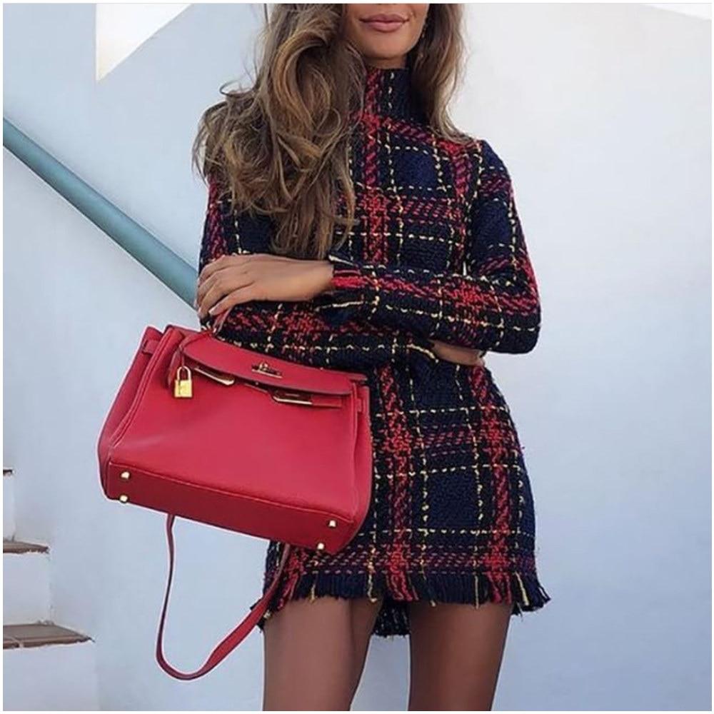 Monica Plaid Dress