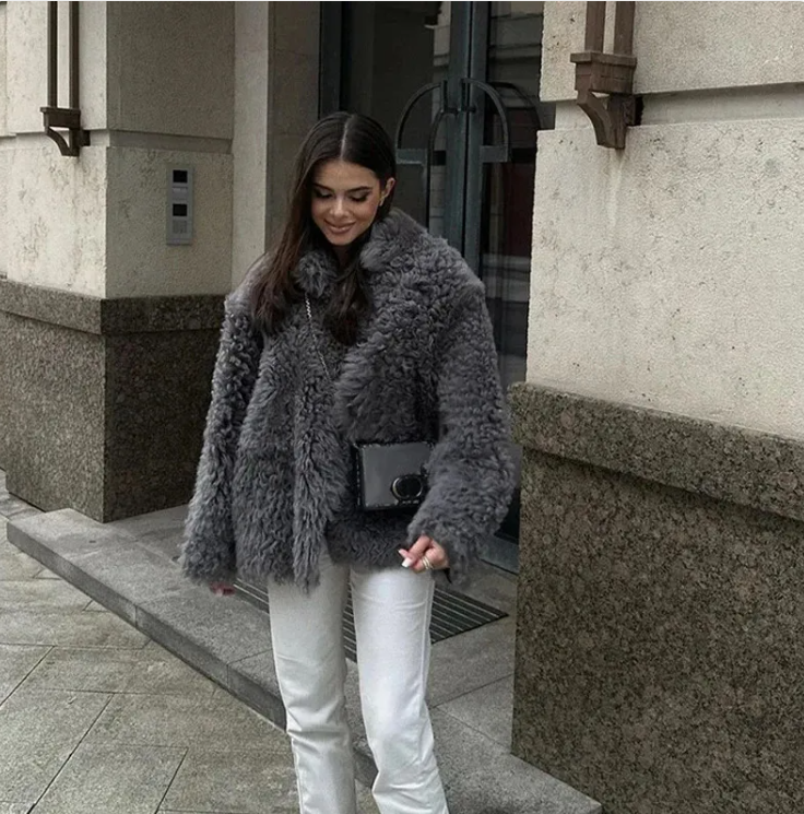 Arctic Grace Lamb Wool Overcoat
